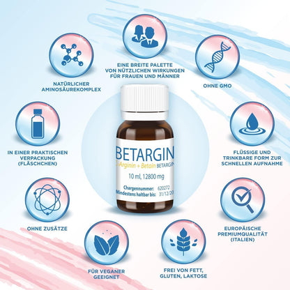 Betargin Liver Cleanse Detox - Vegan Liver Support with L-Arginine & Betaine | 10 ml x 40