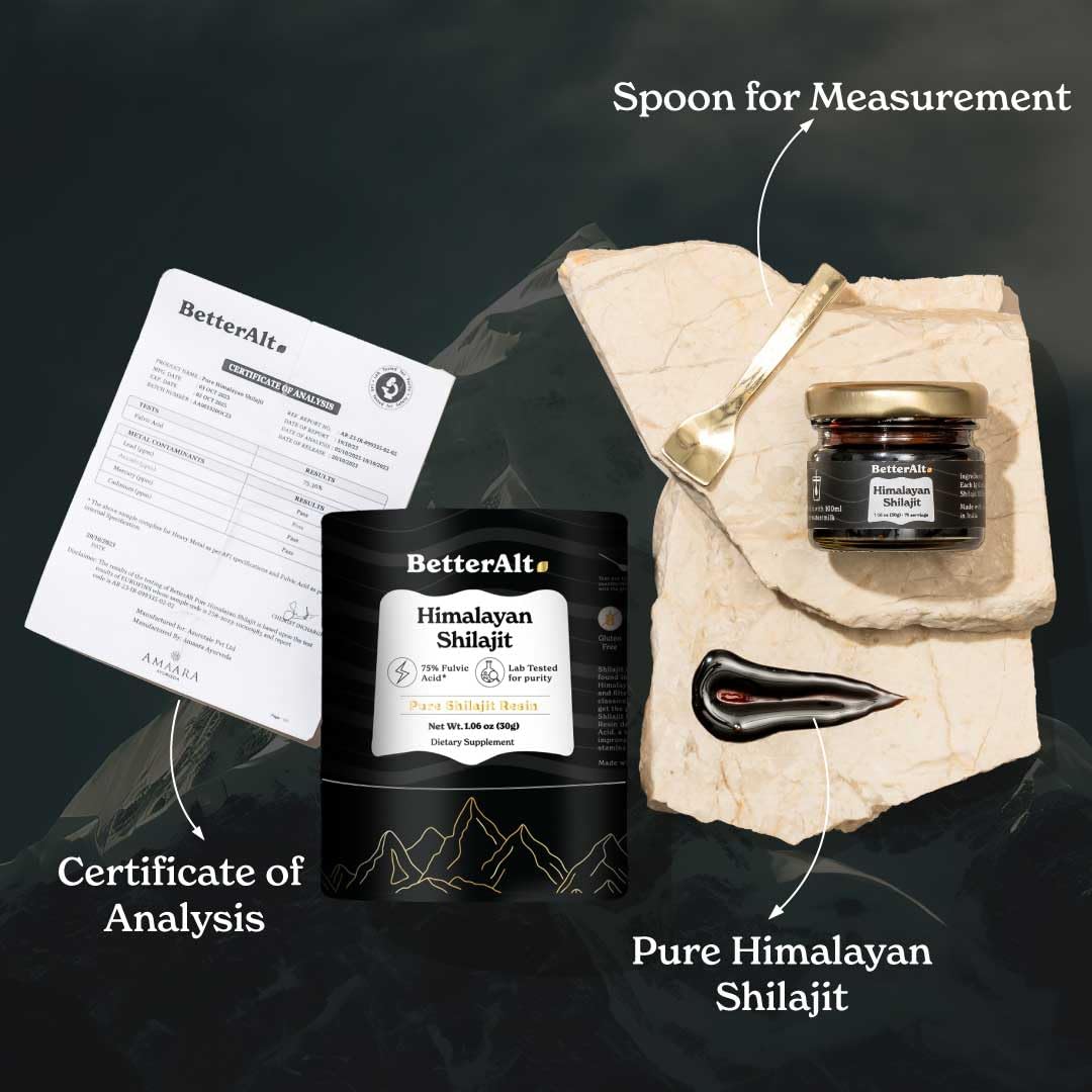 Better Alt Pure Himalayan Shilajit Resin - High Potency Gold Grade, 375 Servings, Energy and Immune Support (Lab Test Report)
