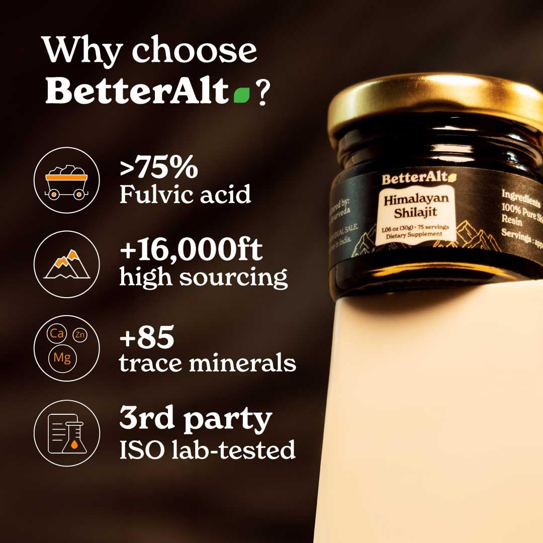 Better Alt Pure Himalayan Shilajit Resin – 2-Pack, 150 Servings, 400 mg | Energy & Immune Support