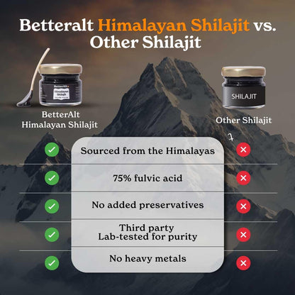 Better Alt Pure Himalayan Shilajit Resin – 2-Pack, 150 Servings, 400 mg | Energy & Immune Support