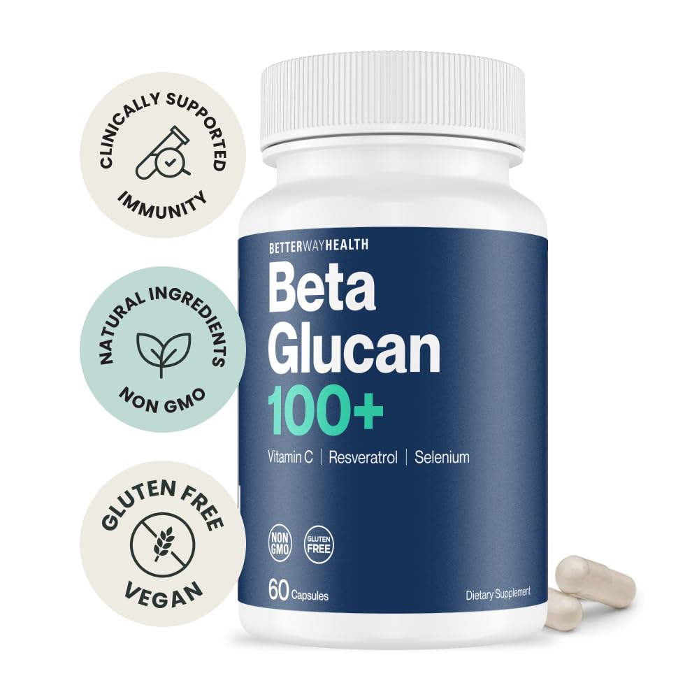 Better Way Health Advanced Immune Readiness – Beta Glucan with Vitamin C, Selenium & Resveratrol | 60 Capsules