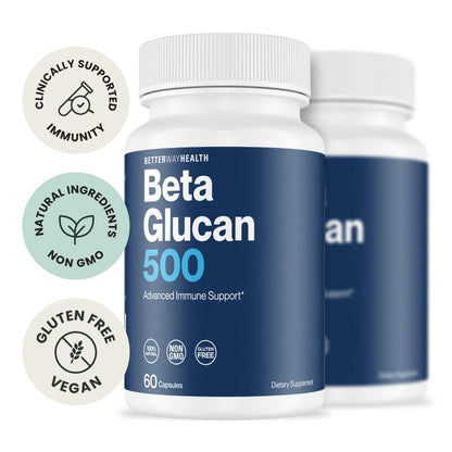 Better Way Health Advanced Immune Readiness Beta Glucan 500 — 500mg, 60 Capsules (Pack of 2)