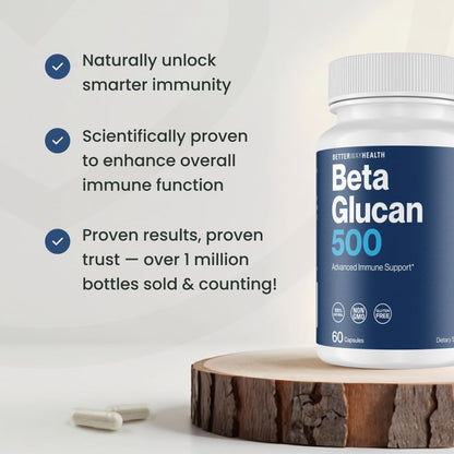 Better Way Health Advanced Immune Readiness Beta Glucan 500 — 500mg, 60 Capsules (Pack of 2)