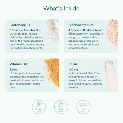 Bettervits Probiotics – 75B CFU, 12 Strains, Inulin Prebiotic | 30 Vegan Capsules