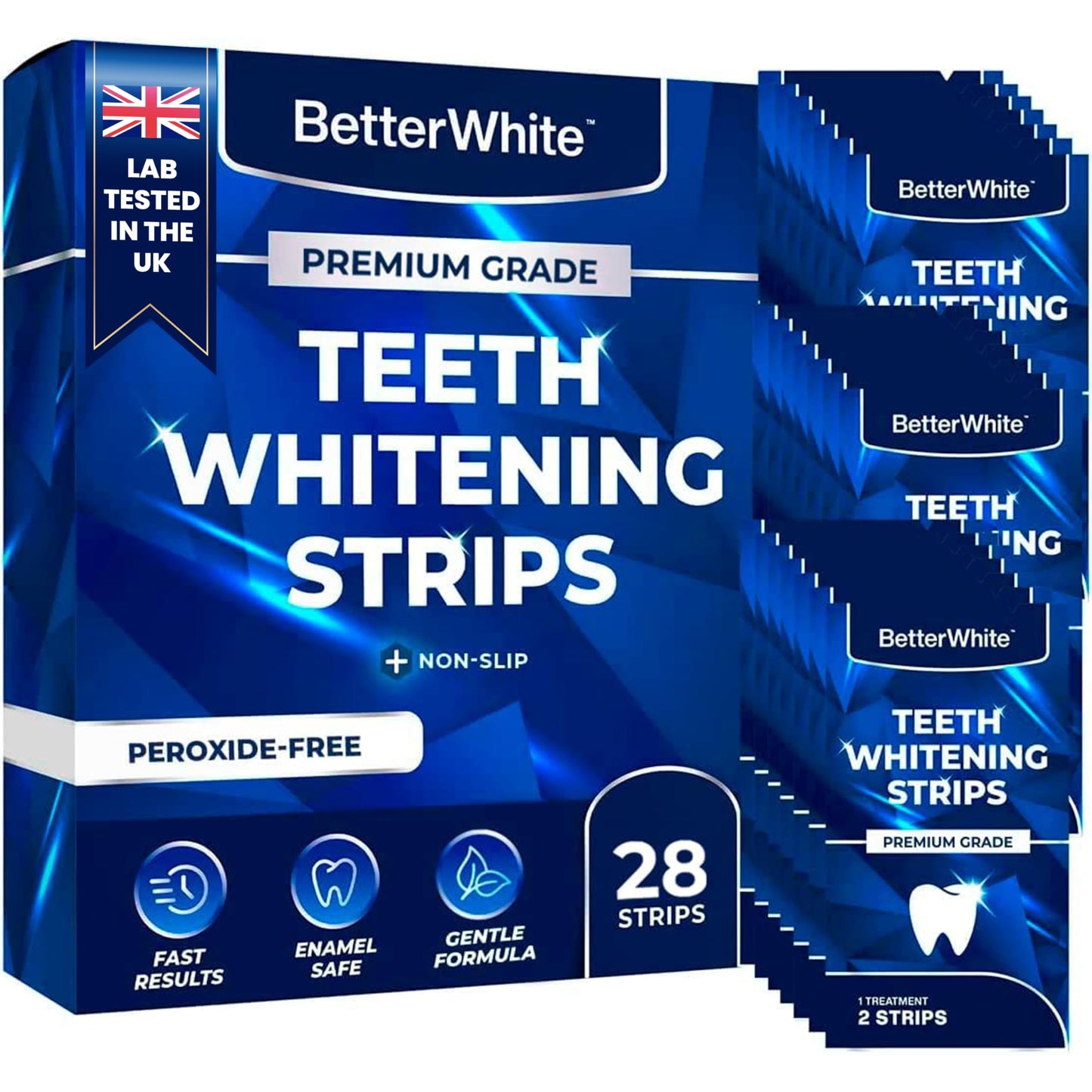 BetterWhite Teeth Whitening Strips – 28 Strips (14 Treatments) – Enamel Safe