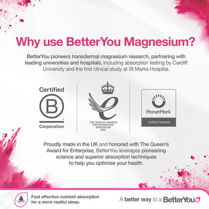 BetterYou Magnesium Sleep Body Spray – Relaxing Topical Magnesium with Lavender & Chamomile | 3.38 oz
