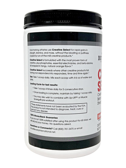 Beverly International Creatine Select with Phosphates — 40 Servings | Sugar-Free, Tang-Style Orange Flavor