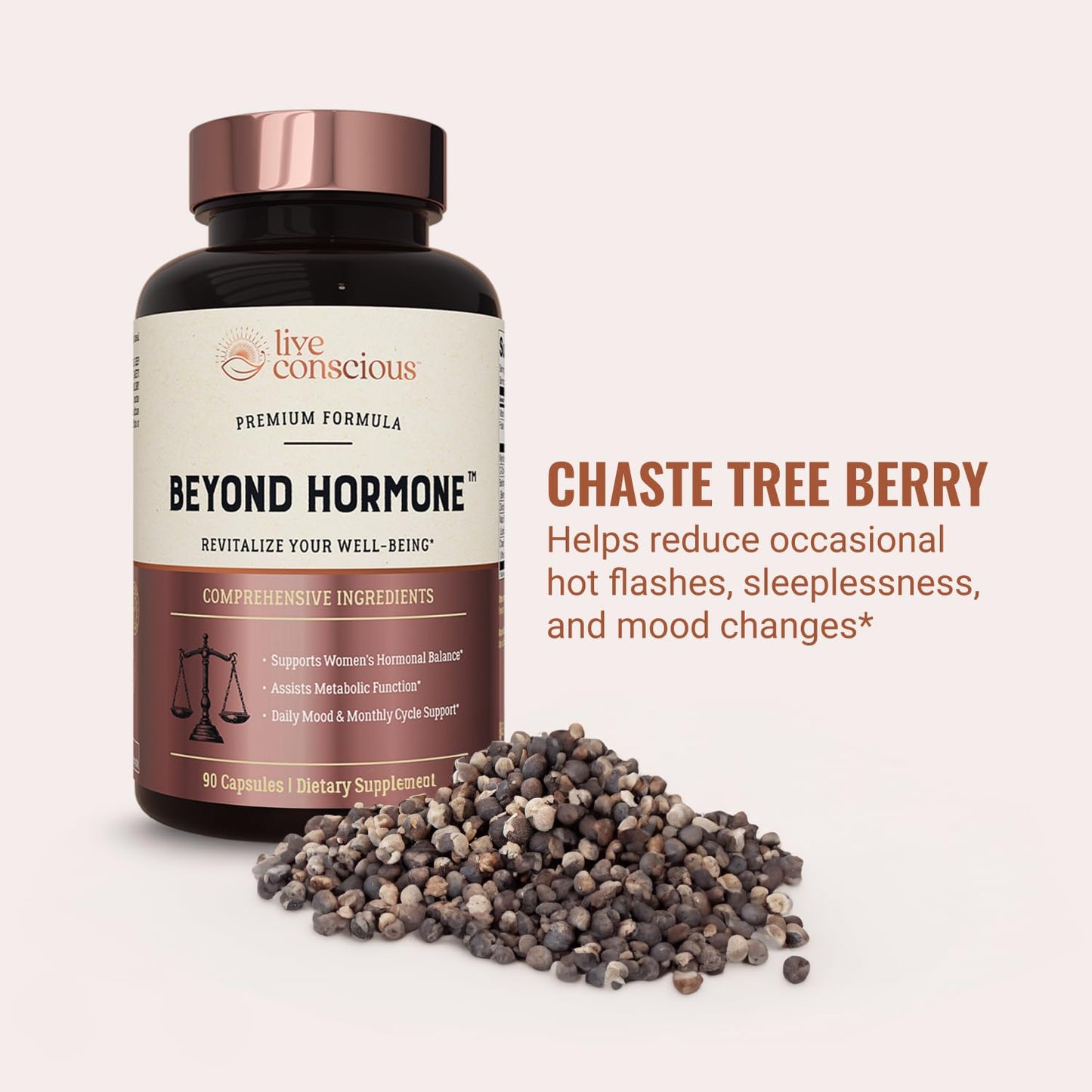 Live Conscious Beyond Hormone – Menopause & PMS Support (90 Ct) | Metabolism & Estrogen Balance