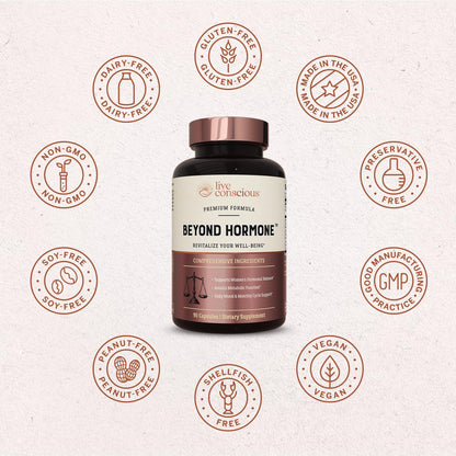 Live Conscious Beyond Hormone – Menopause & PMS Support (90 Ct) | Metabolism & Estrogen Balance