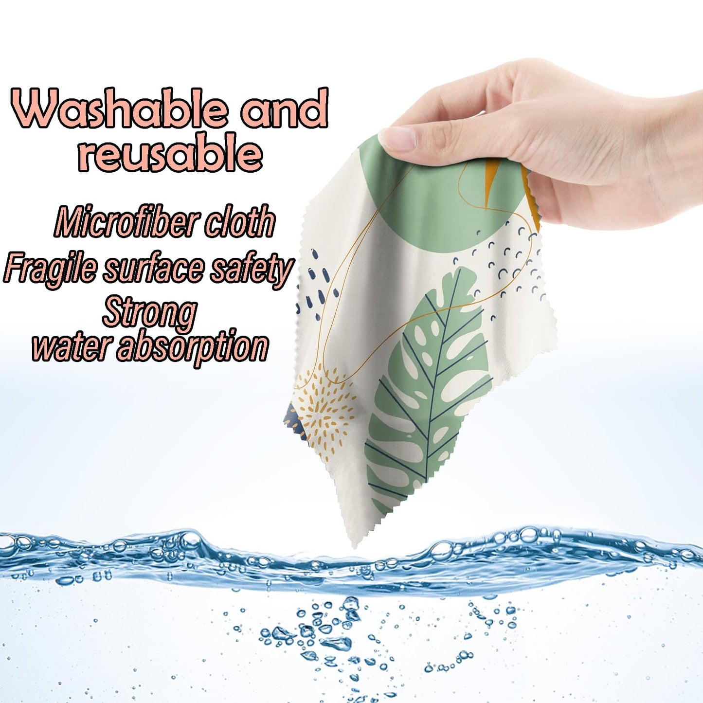 BHAHB 6 PCS Microfiber Glasses Cleaning Cloths | 6.3 x 6.3 in | Reusable