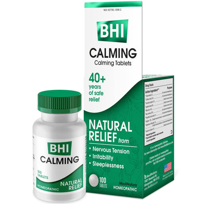 BHI Calming Stress Relief Blend – 100 Tablets with Passionflower, Chamomile & Valerian Root
