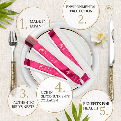 BI-SU Extract Jelly Stick | Natural Swiftlet Nests Extract, Collagen, Vitamin C, Japanese Skincare, Anti-Aging, Maintains Skin's Elasticity, Boosts Immune System, GI Health, Cranberry Flavor, 30 PCS