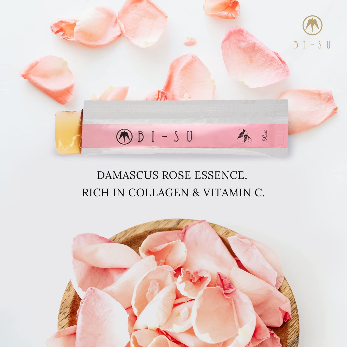 BI-SU Extract Jelly Stick | Swiftlet Nest, Collagen & Vitamin C | Rose Flavor, 7 pcs