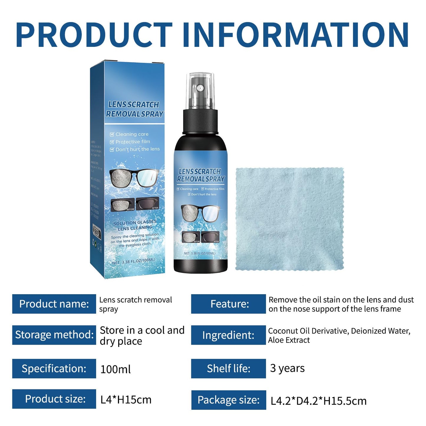 Biaoyun Lens Scratch Removal Spray 2 PCS – Glasses & Screen Repair Kit