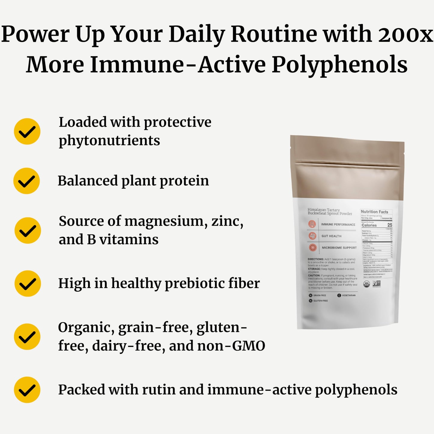 BIG BOLD HEALTH Himalayan Tartary Buckwheat Sprout Powder — Immune-Supporting Superfood