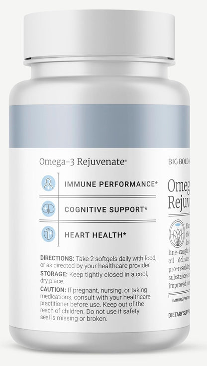 BIG BOLD HEALTH Omega-3 Rejuvenate – Wild Alaskan Fish Oil with PRMs (EPA, DHA, DPA) & Vitamins A & D (120 Softgels)