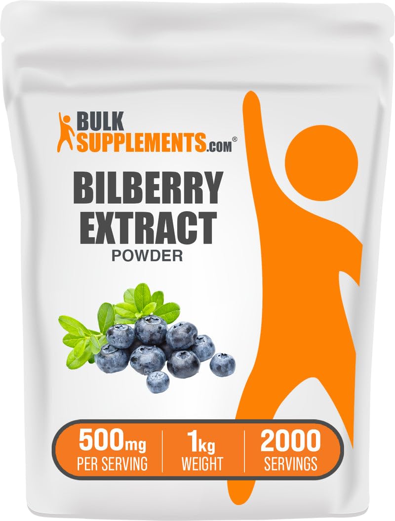 BulkSupplements Bilberry Extract Powder - 1kg, 500mg per Serving | Vegan & Gluten-Free