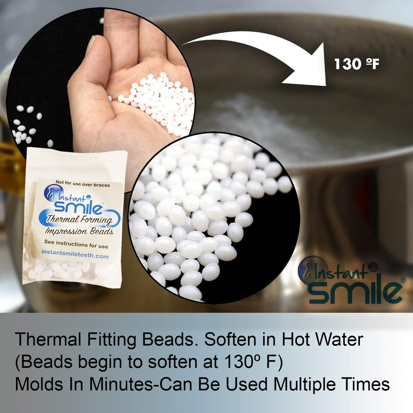 Billy Bob Replacement Thermal Adhesive Fitting Beads for Fake Teeth – Package of 2