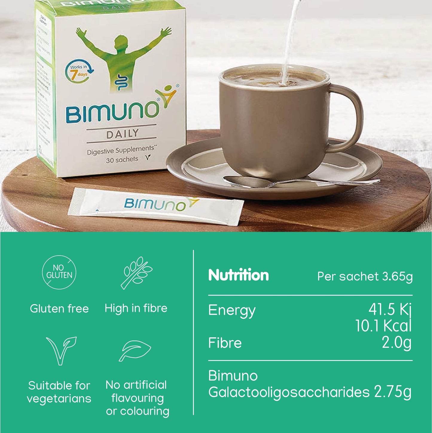 BIMUNO Immunity Food Supplement – Prebiotic Multivitamin for All Ages | Vitamin D3, C & Zinc | Gluten Free, Vegetarian, Halal, Kosher