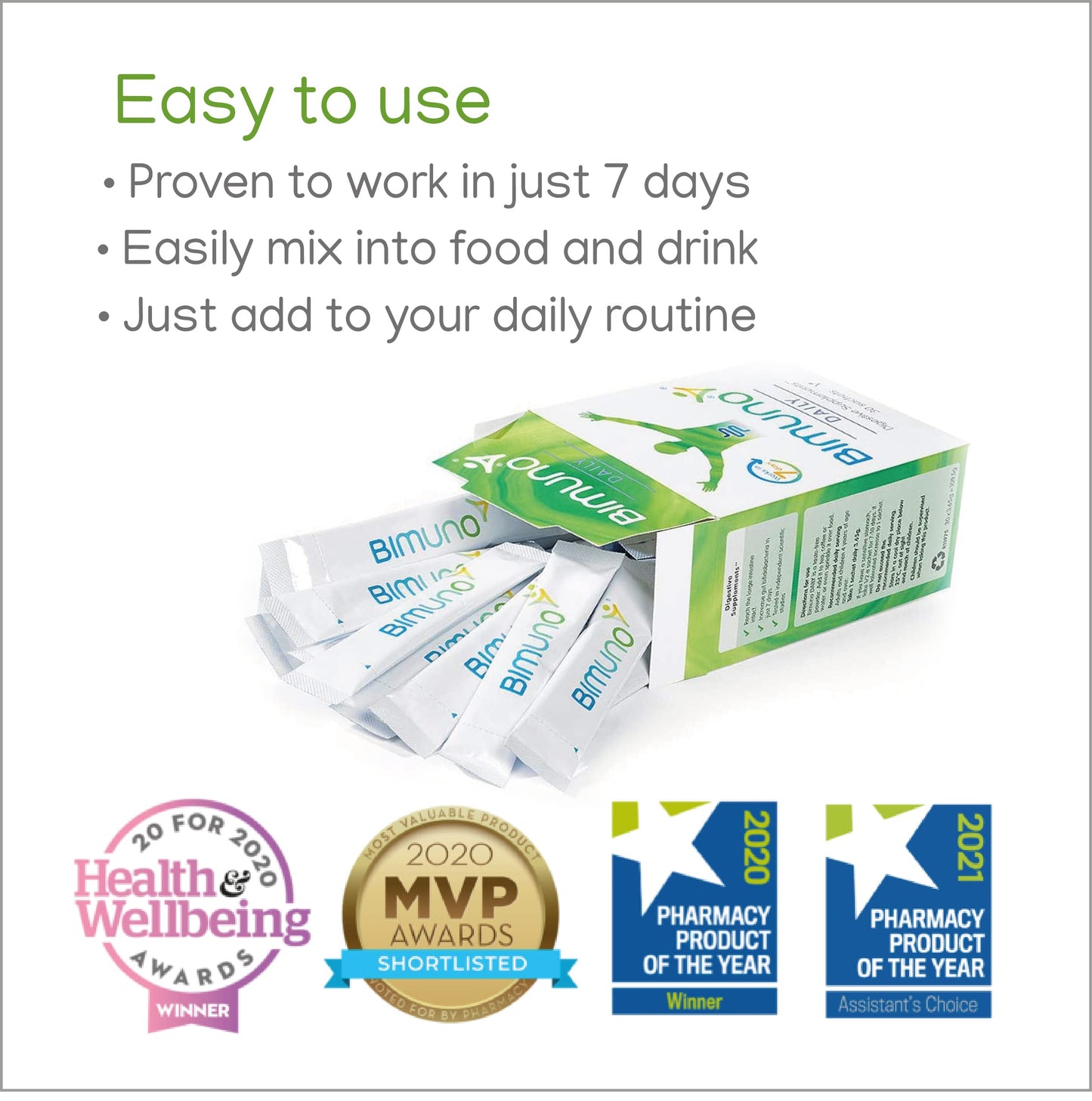 BIMUNO Immunity Food Supplement – Prebiotic Multivitamin for All Ages | Vitamin D3, C & Zinc | Gluten Free, Vegetarian, Halal, Kosher