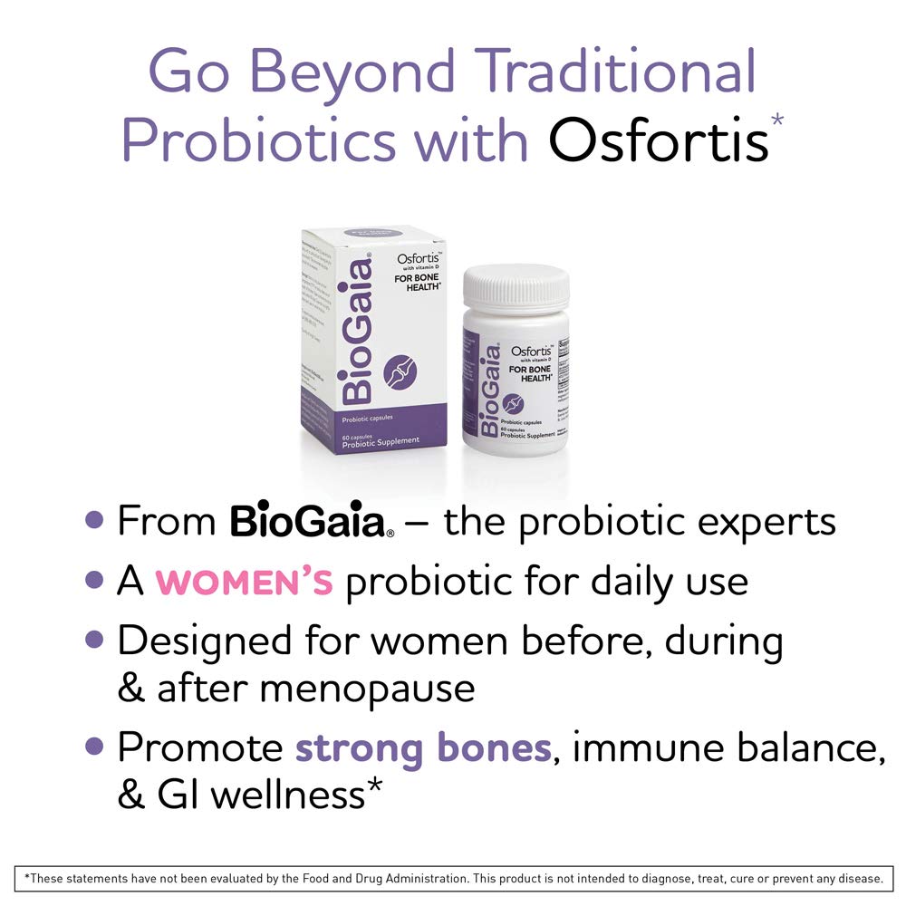 BioGaia Osfortis – Women’s Probiotic for Bone Health, Immune Balance & GI Wellness (60 caps)