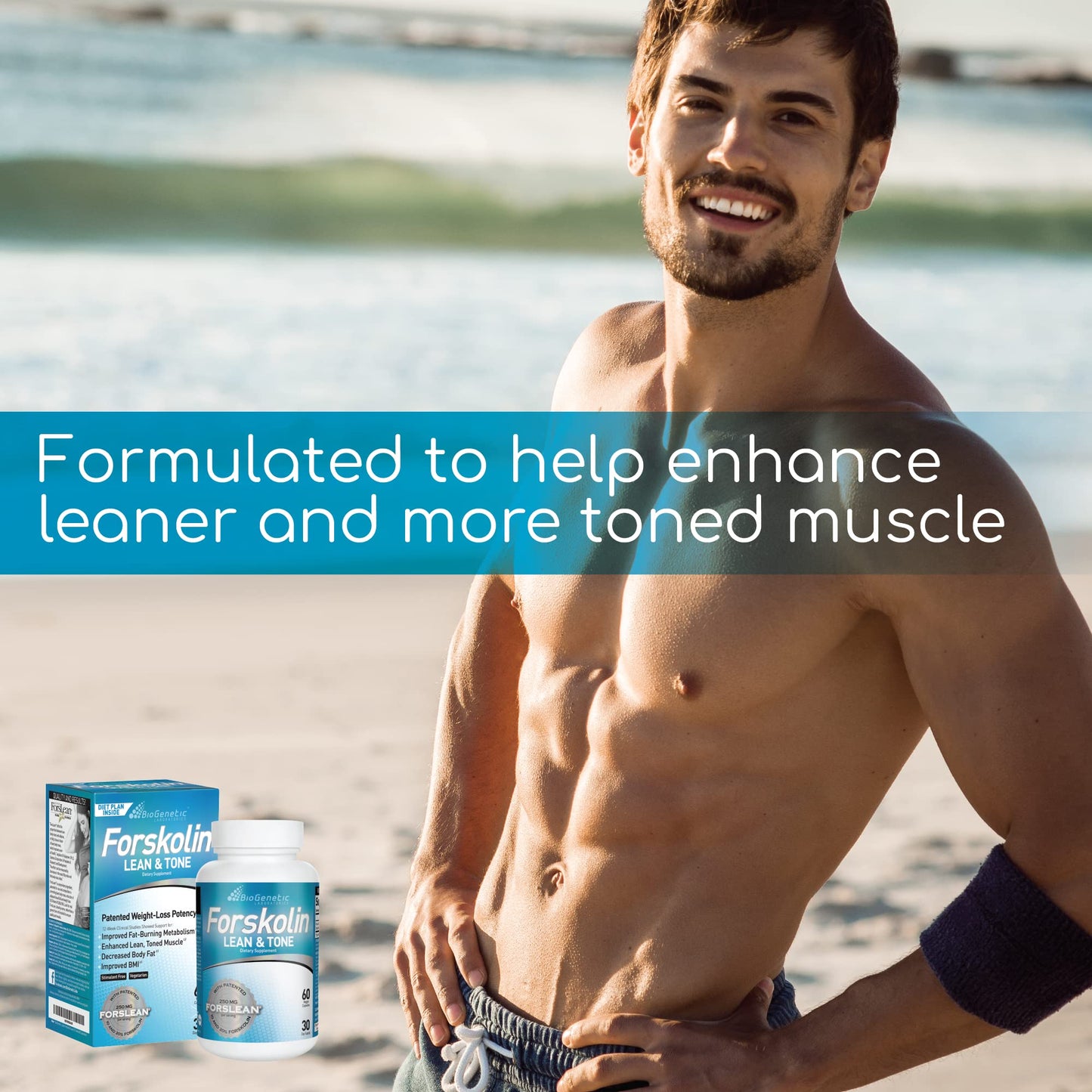 BioGenetic Laboratories Forskolin Lean & Tone – 60 Vegetarian Capsules | Fat Burner & Lean Muscle Support