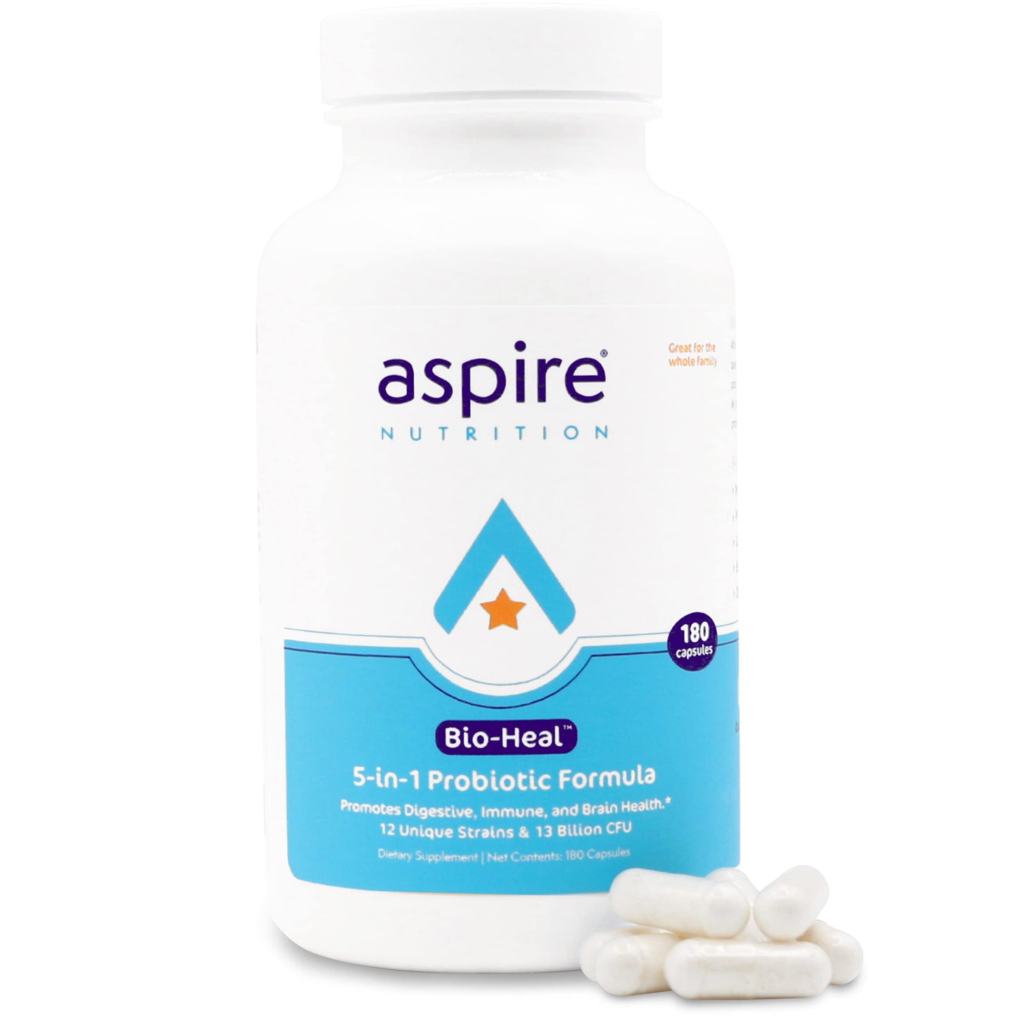 Aspire Nutrition Bio-Heal 5-in-1 Probiotic for Kids & Adults – Brain & Gut Health