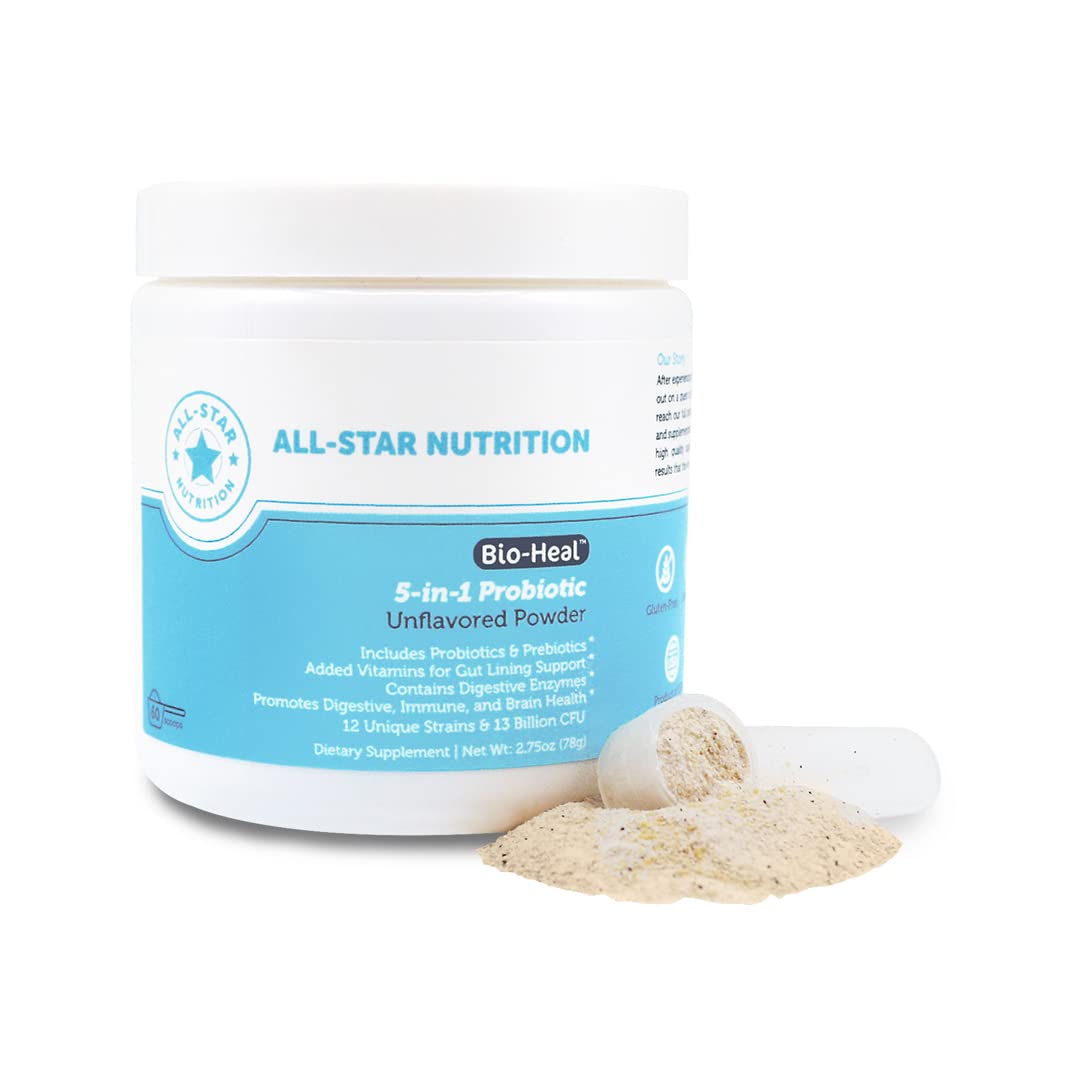 All-Star Nutrition 5-in-1 Bio-Heal Probiotic Powder – Multi-Strain Probiotic for Kid, Adult & Gut Health