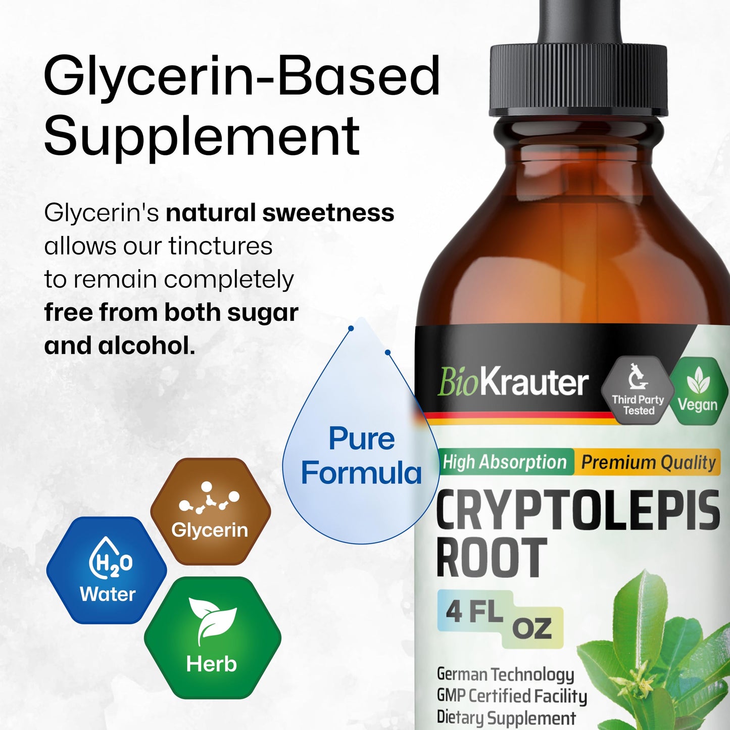 BIO KRAUTER Cryptolepis Sanguinolenta Extract - Vegan Immune Support Tincture, Alcohol & Sugar Free, 4 Fl Oz