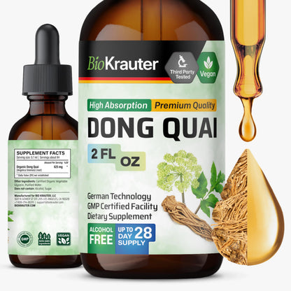 BIO KRAUTER Dong Quai Drops for Menopause Support – 2 oz, Vegan Angelica Root Tincture