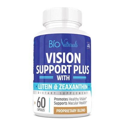 Bio Naturals Vision Formula - All Natural Eye Vitamin Supplement with Lutein, Zeaxanthin & More | 60 Veggie Capsules