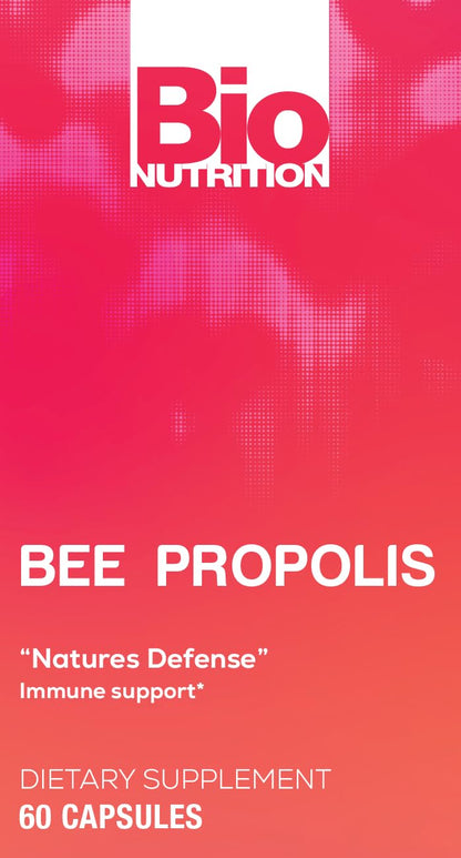 Bio Nutrition Bee Propolis - Natural Defense Immune Support | 1000 mg, 60 Count