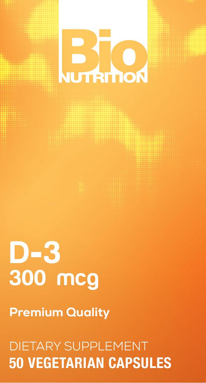Bio Nutrition D3 12000 IU Vegi-Caps, 50 Count – Vitamin D3 Vegetarian Capsule Supplement