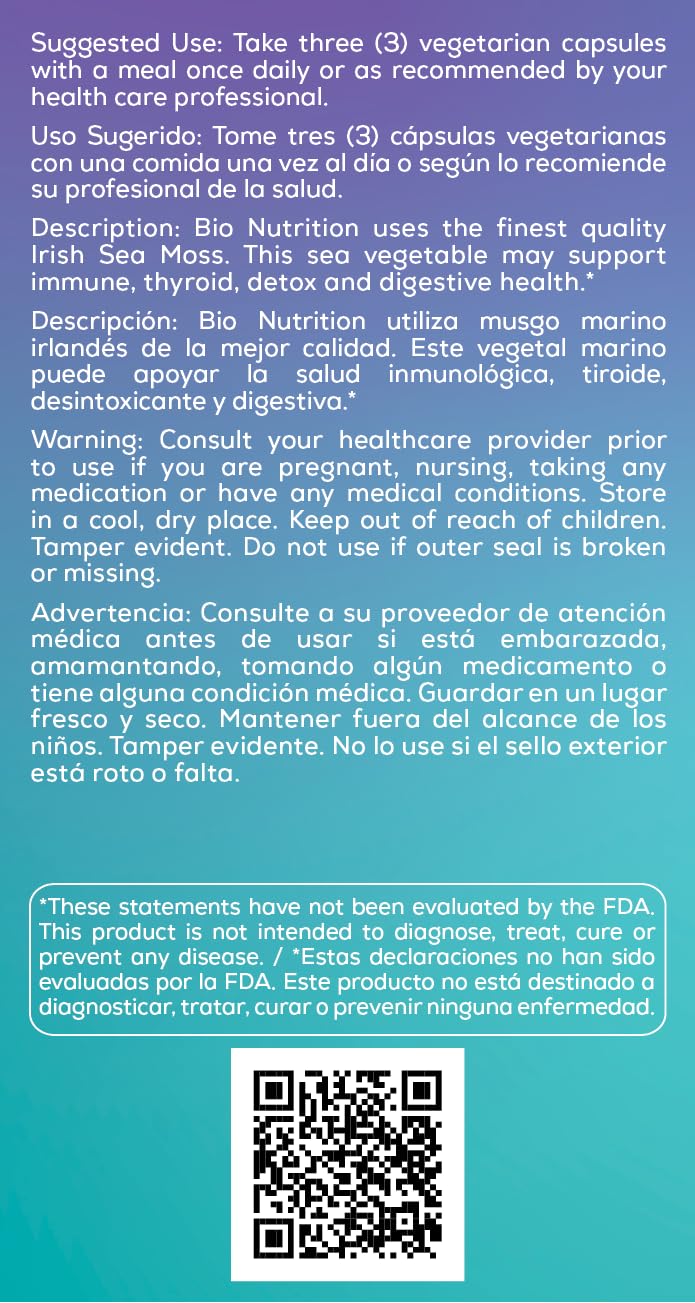 Bio Nutrition Irish Sea Moss | Premium Immune & Digestive Support