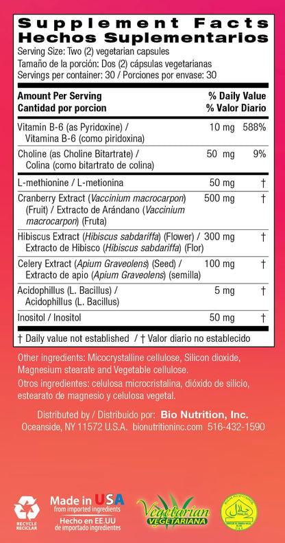 Bio Nutrition Kidney Bladder Wellness - 60 Vegetarian Capsules | UTI Support