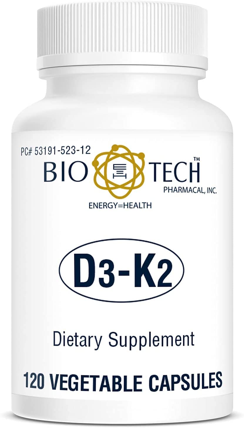 Bio-Tech D3-K2 120 Vegcaps – Vegan Vitamin D3 & K2 for Bone Health