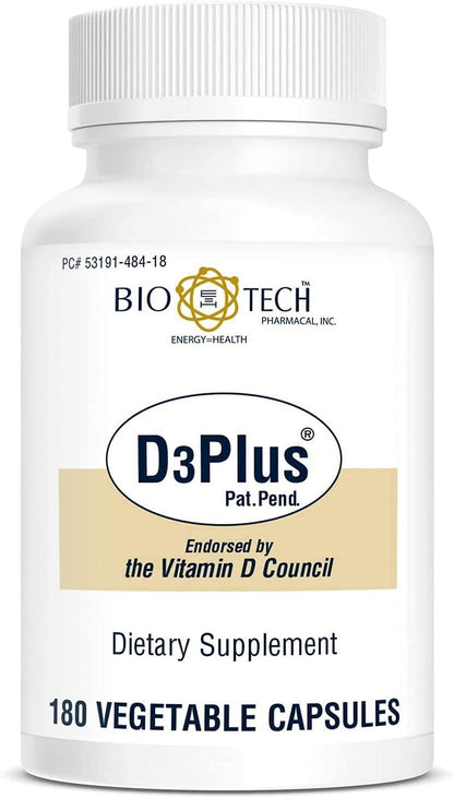 Bio-Tech Pharmacal D3Plus – 180 Count (Vitamin D3 + K2)