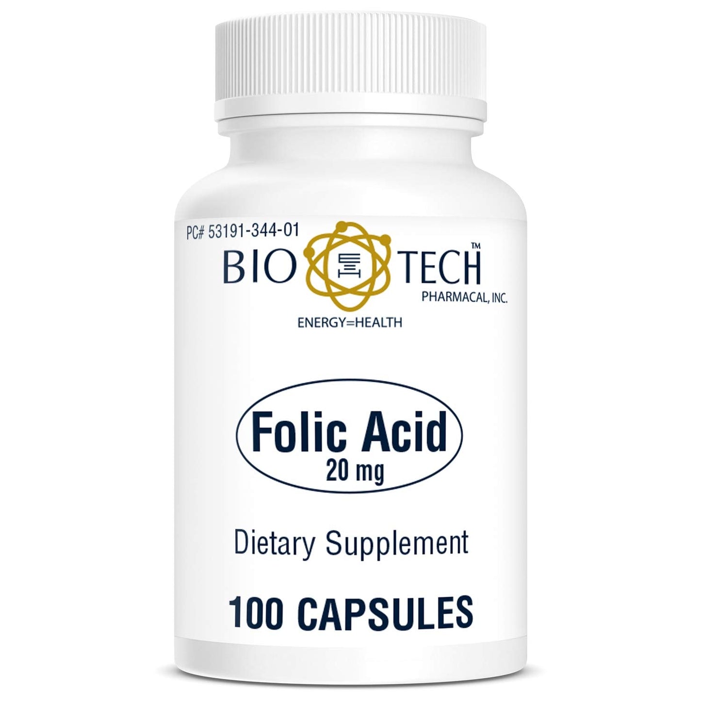 Bio-Tech Pharmacal Folic Acid 20mg, 100 Count | Folate Supplement