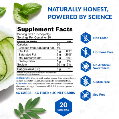 BioTrust Keto Elevate C8 MCT Oil Powder – French Vanilla, 20 Servings – Non-GMO, USA-Made