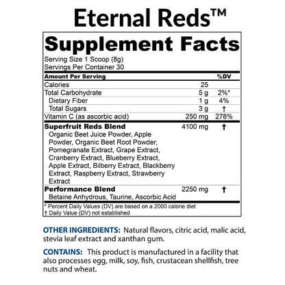 BioTrust Eternal Reds - Red Superfoods Powder for Heart Health and Energy (Berry, 30 Servings)