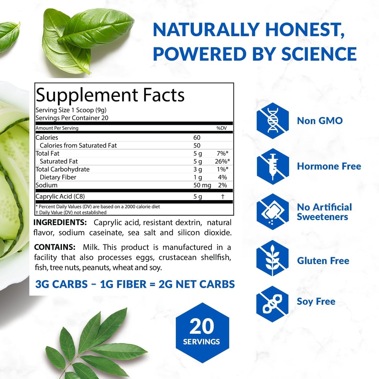 BioTrust Keto Elevate – C8 MCT Powder for Keto Coffee Creamer (5 g C8 per Serving)