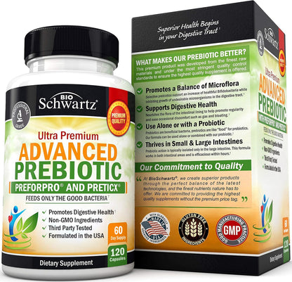 Advanced Prebiotics for Digestive Health – Clinically Validated Gut Support (2 Month Supply)