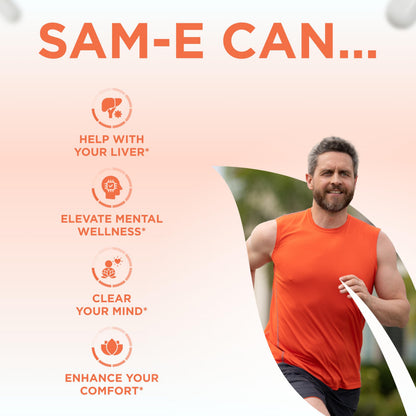 Bioactive SAM-e 750mg – High Strength S,S Form | Liver & Mood Support – Vegan, Non-GMO, Preservative Free – Made in USA | 60 Capsules