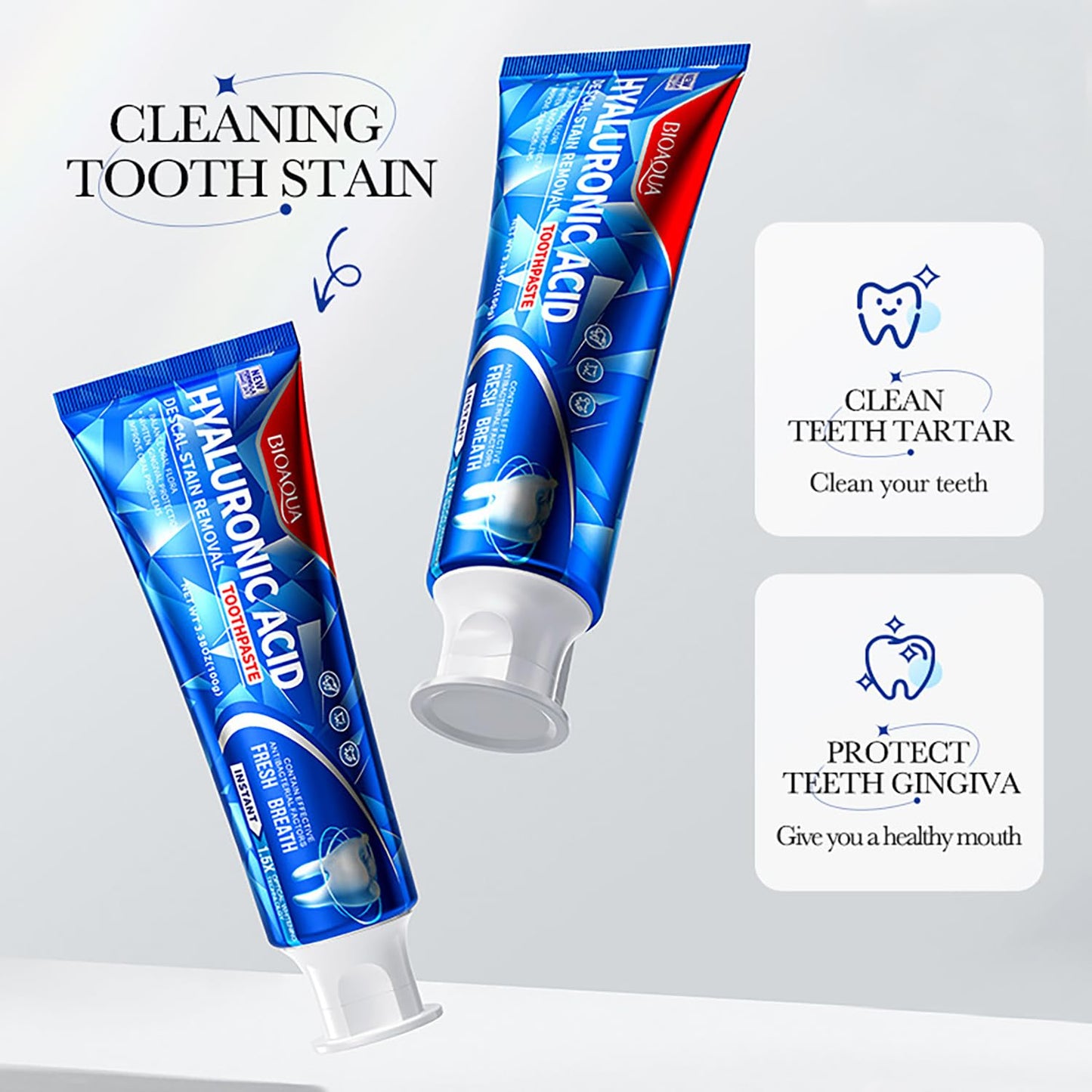 BIOAQUA 1.5X Instant Whitening Toothpaste – Fresh Breath, Gingival Protection 100g