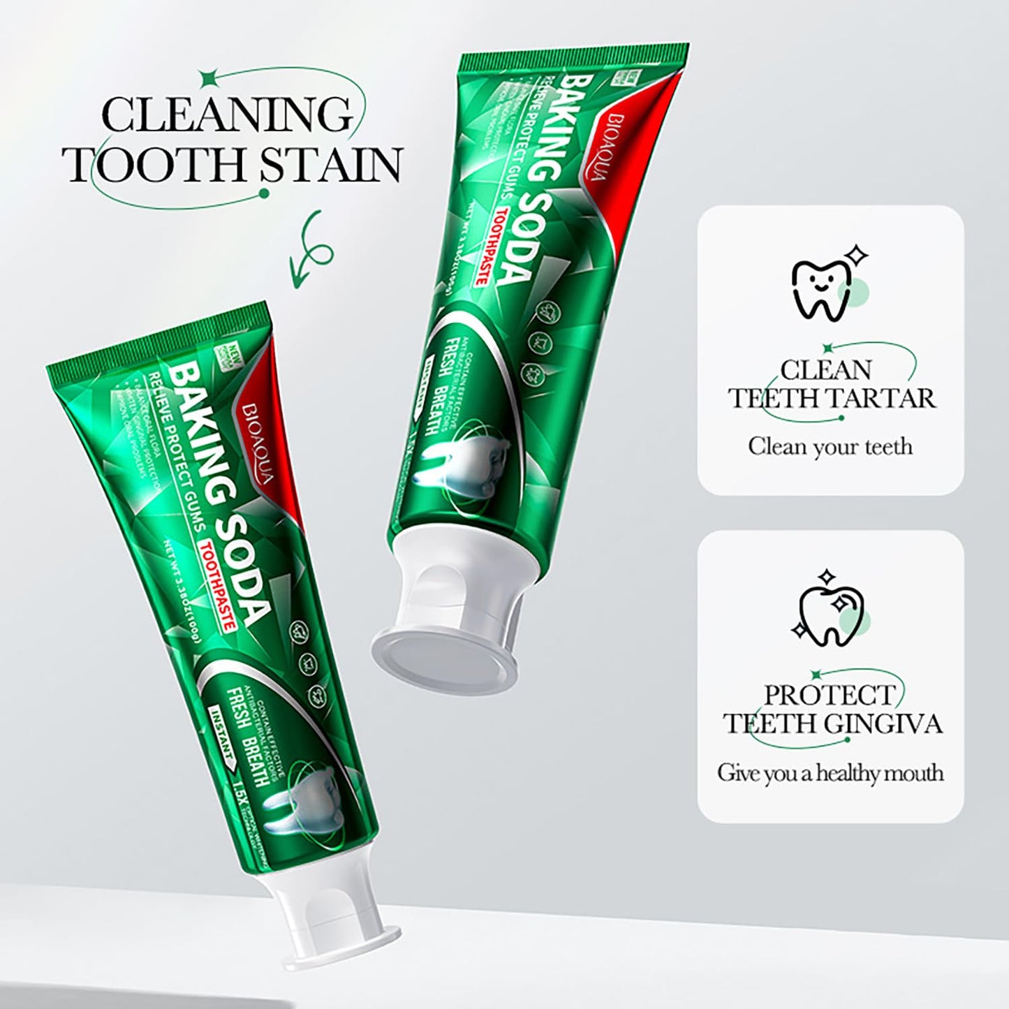BIOAQUA 1.5X Instant Whitening Toothpaste - Balance Oral Flora & Gum Care 100g