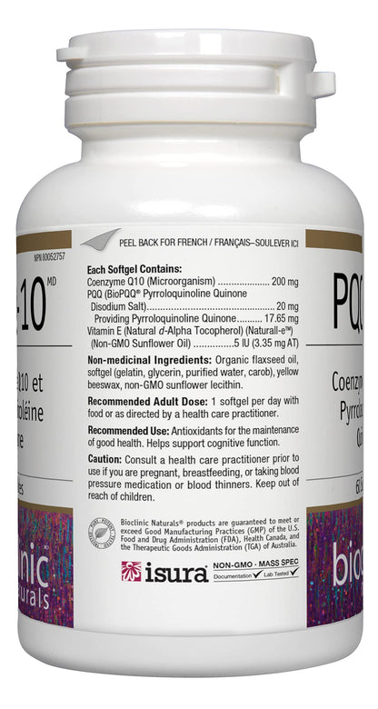 Bioclinic Naturals CerebroVital PQQ-10 60 Softgels – Antioxidant & Cognitive Support