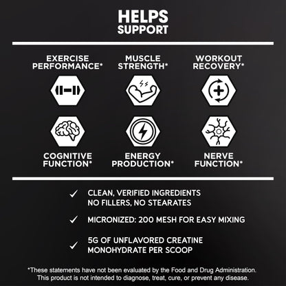 BioEmblem Creatine Monohydrate Powder – 5000mg per Serving, Micronized & Unflavored (60 Servings)