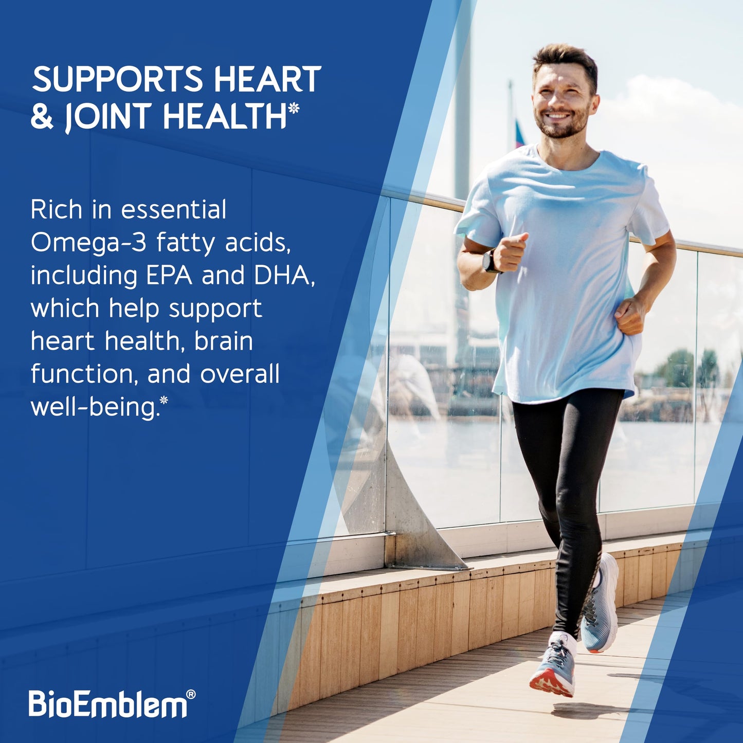 BioEmblem Omega-3 Fish Oil 2000mg | 360 Softgels | Vitamin D3 | Non-GMO