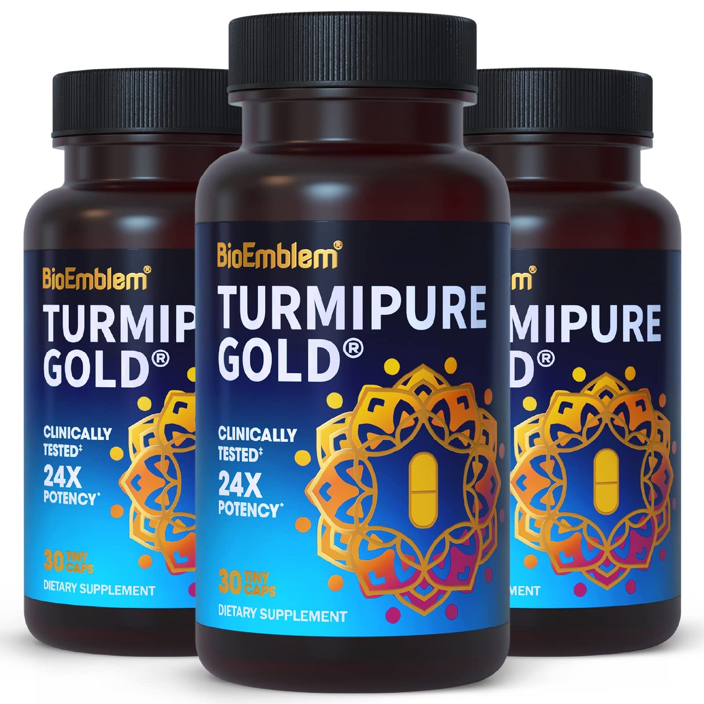 BioEmblem Turmeric Curcumin with TurmiPure Gold – Joint Support, 90 Servings, 24x Absorption