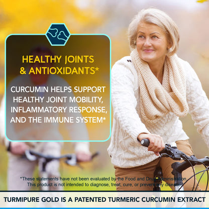 BioEmblem Turmeric Curcumin with TurmiPure Gold – Joint Support, 90 Servings, 24x Absorption